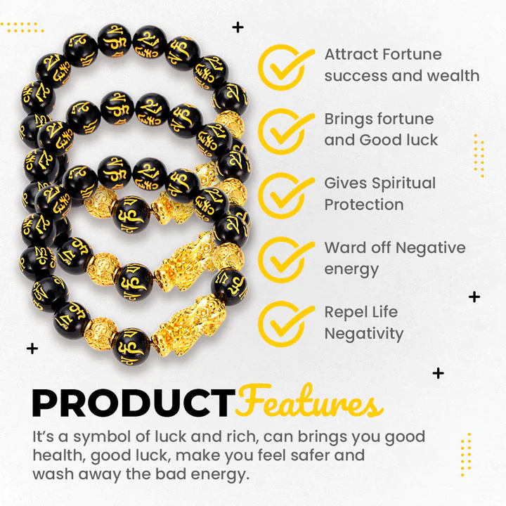 ZenAura Feng Shui Pi Xiu Obsidian Bracelet