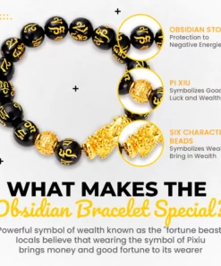 ZenAura Feng Shui Pi Xiu Obsidian Bracelet