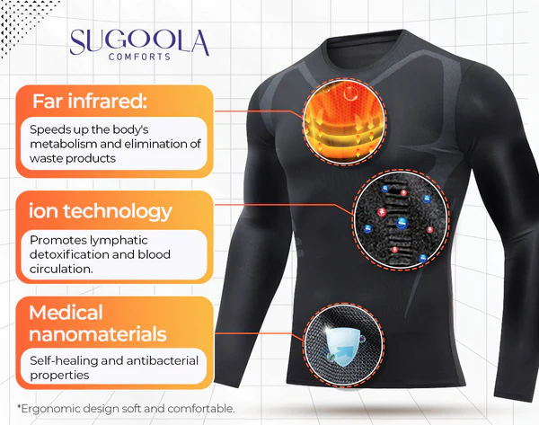 Sugoola Far-Infrared Tourmaline Magnetic Mens Undershirt