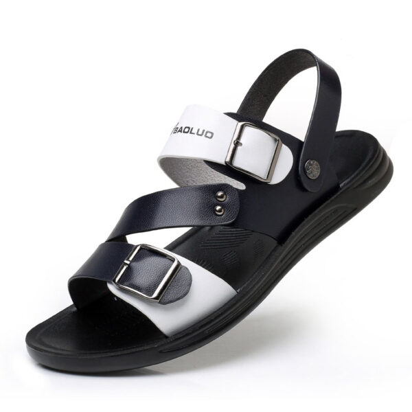 Summer Fashion Breathable Leather Men Beach Slippers