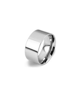 Stainless Steel Mens Cigar Band Ring