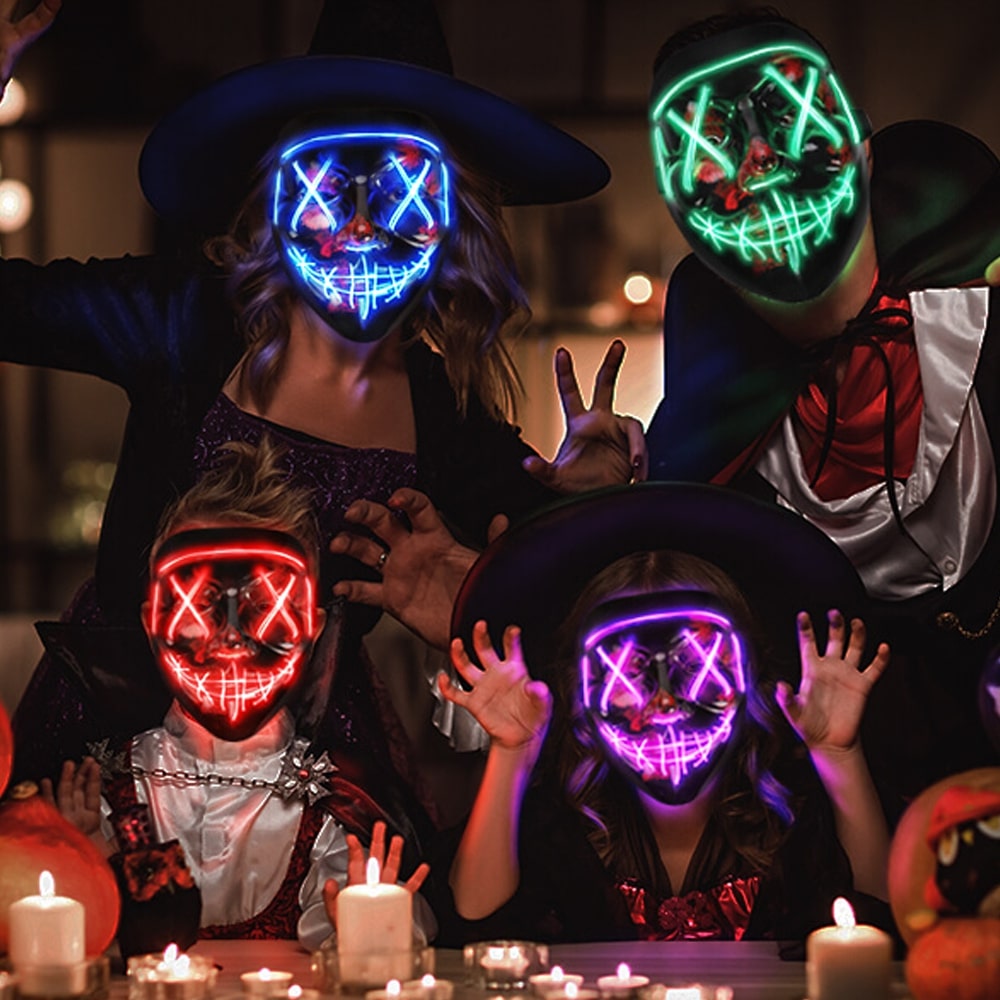 Spooky Light Up Anonymous Mask