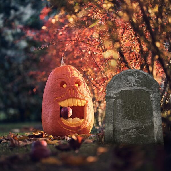 Foam Skeleton Halloween Tombstone