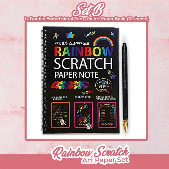Rainbow Scratch Art Paper Set
