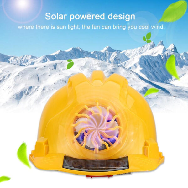 Solar Power Cooling Fan Safety Helmet