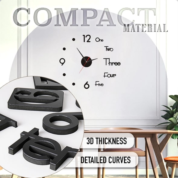 3D Luminous Frameless Wall Clock Set