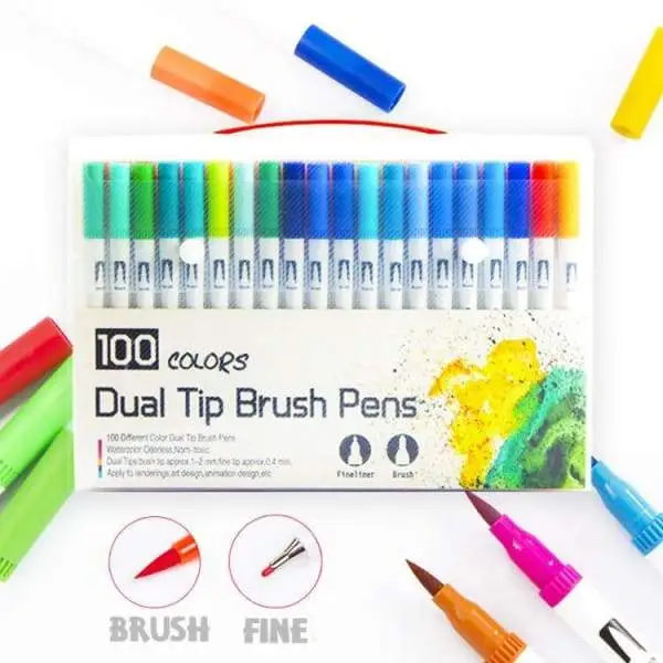 Dual Tip Brush Pens