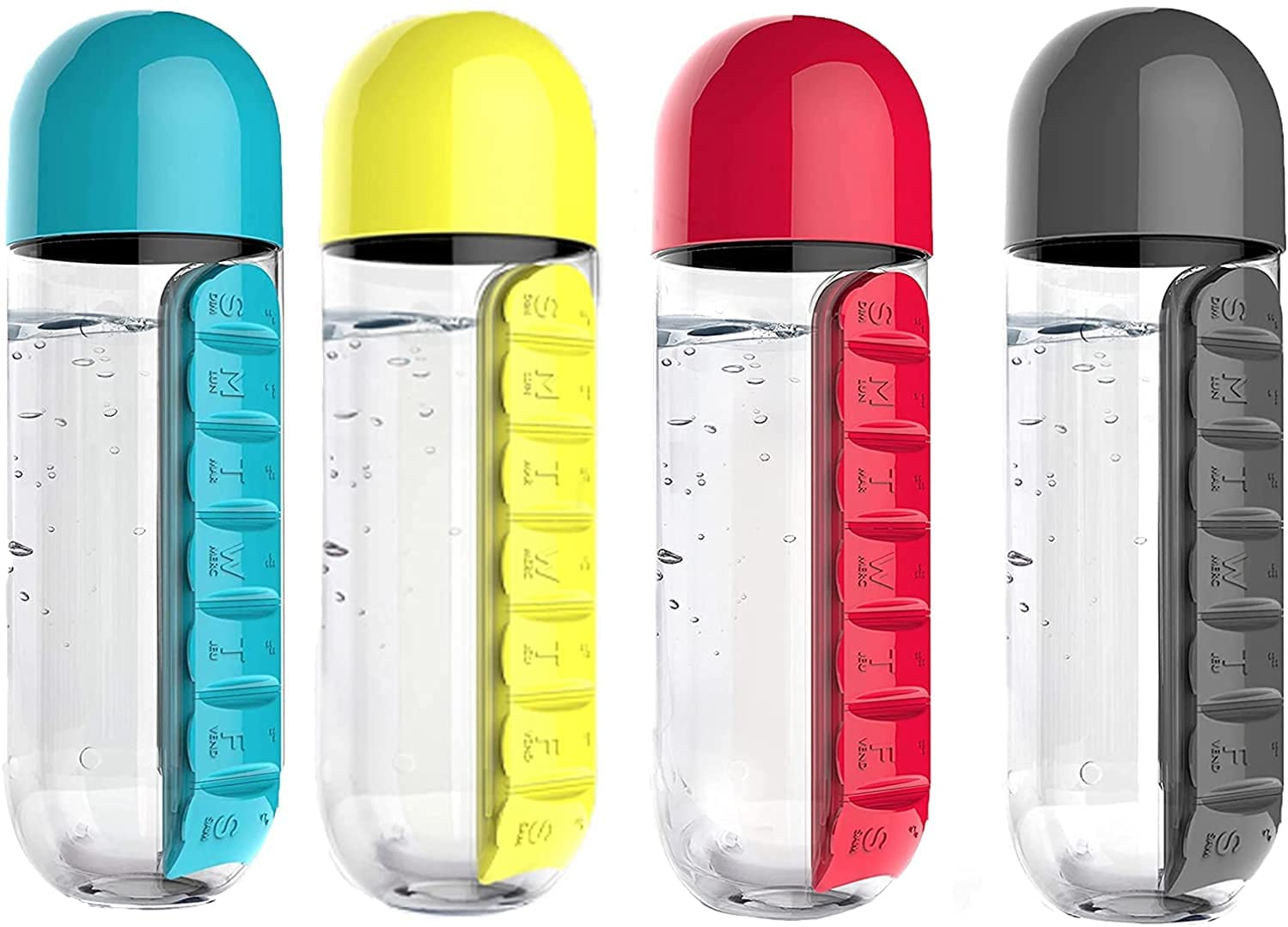 Water Bottle With Pill Boxes