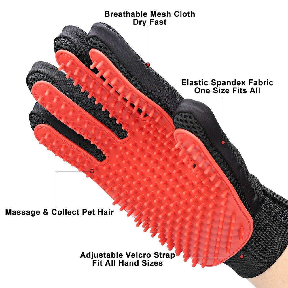 Pet Deshedding Brush Glove (Great for Cats/Dogs)