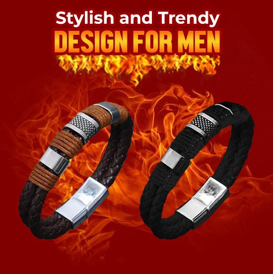 Magnetic Man Charm Masculinity Leather Bracelet