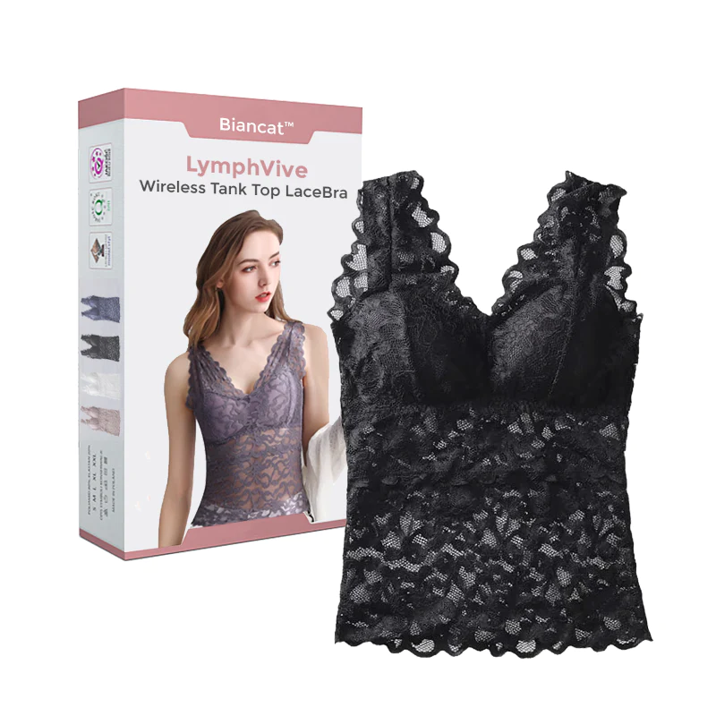 Xusym LymphVive Wireless Tank Top Lace Bra