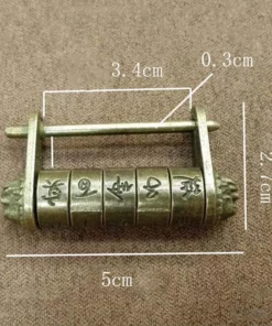 Chinese Vintage Brass Carved Word Lock