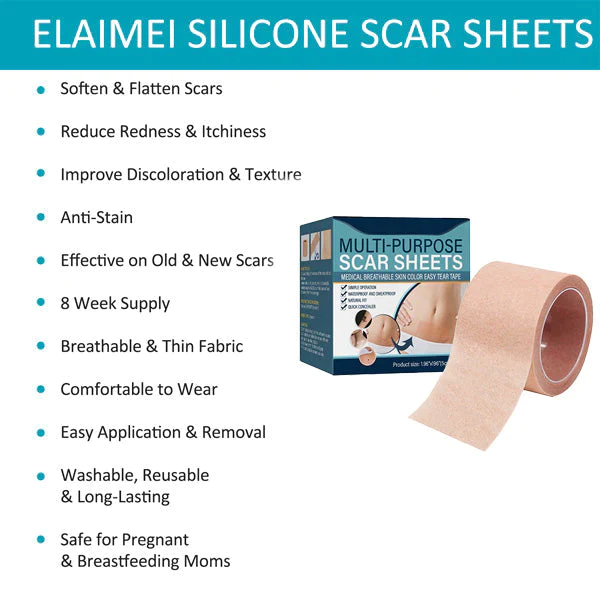ELAIMEI Medical Soft Silicone Gel Tape for Scar Removal