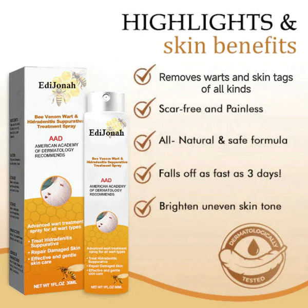 EdiJonah Bee Venom Wart and Tags Removal Treatment Spray