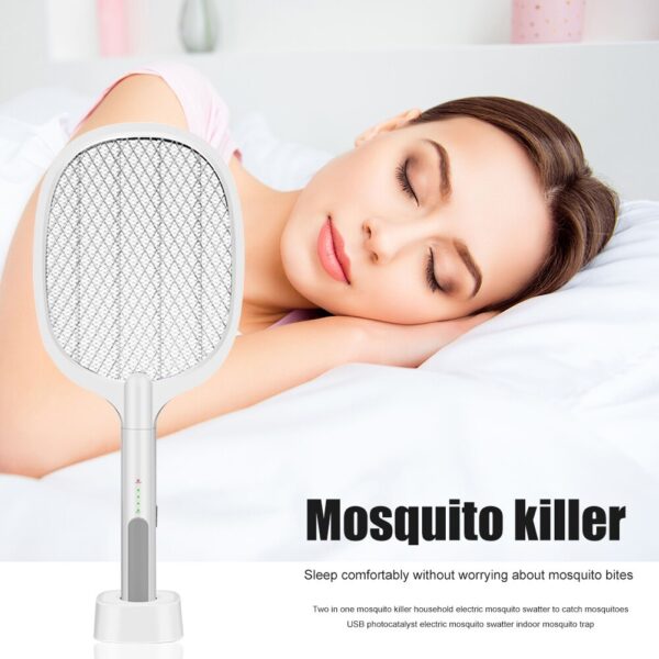 2-in-1 Electric Swatter & Night Mosquito Killing Lamp