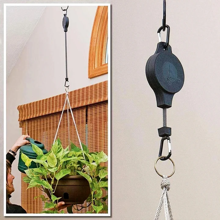 Plant Pulley Set For Garden Baskets Pots, Birds Feeder