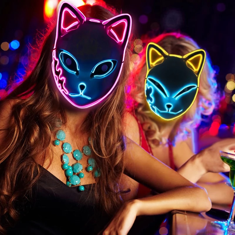Luminous Line LED Cat Face Mask