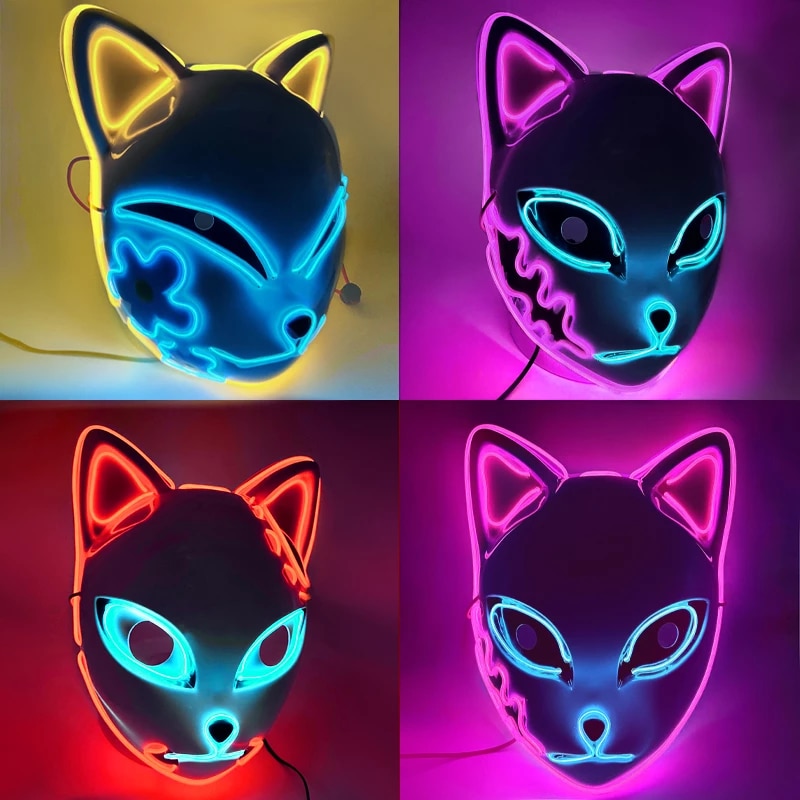 Luminous Line LED Cat Face Mask