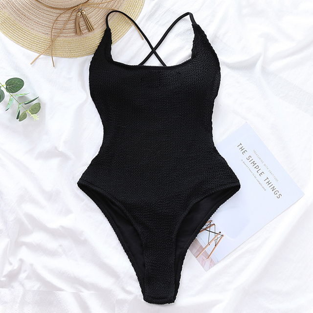 Backless One Piece High Cut Swimwear