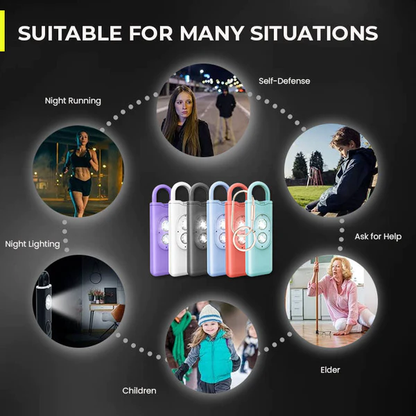 Ceoerty 130DB Self-defense Alarm with Double LED Flashlight