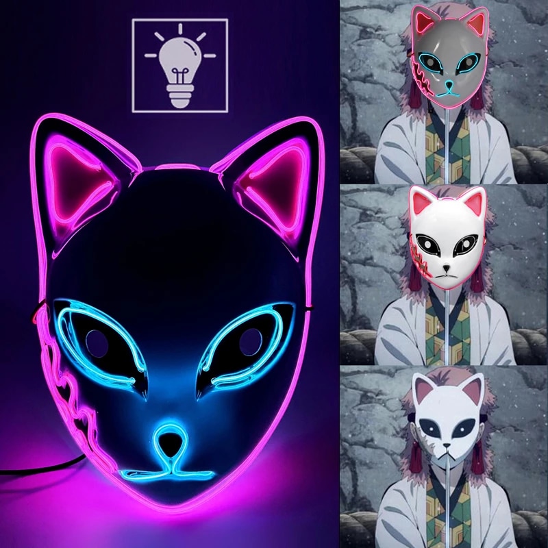 Luminous Line LED Cat Face Mask