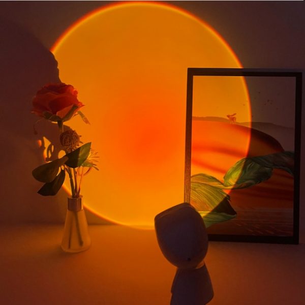 Mini Astronaut Background Sunset Lights