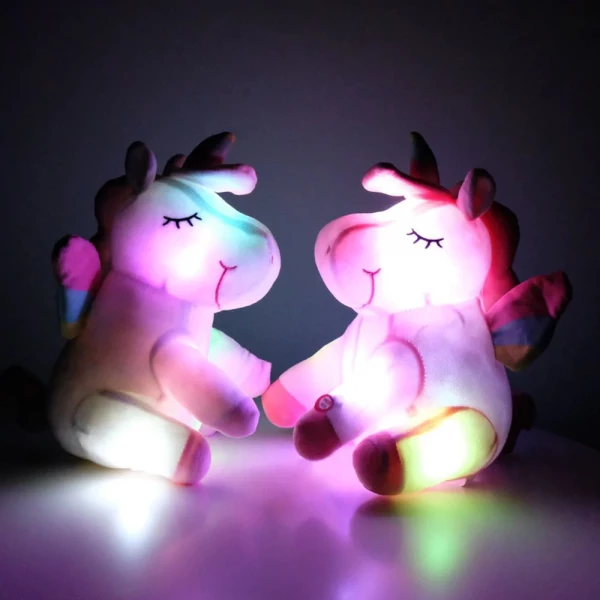 Multicolored Light Up Unicorn Plush Toy