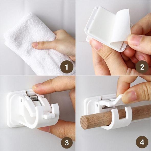 Nail-free Adjustable Rod Bracket Holders