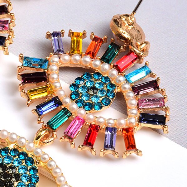 Devil's Eye Long Pearl Earrings