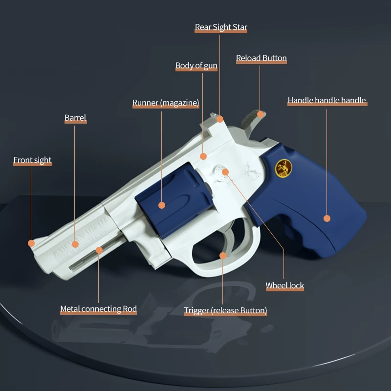 New Glock Toy Revolver Soft Bullet Gun Model