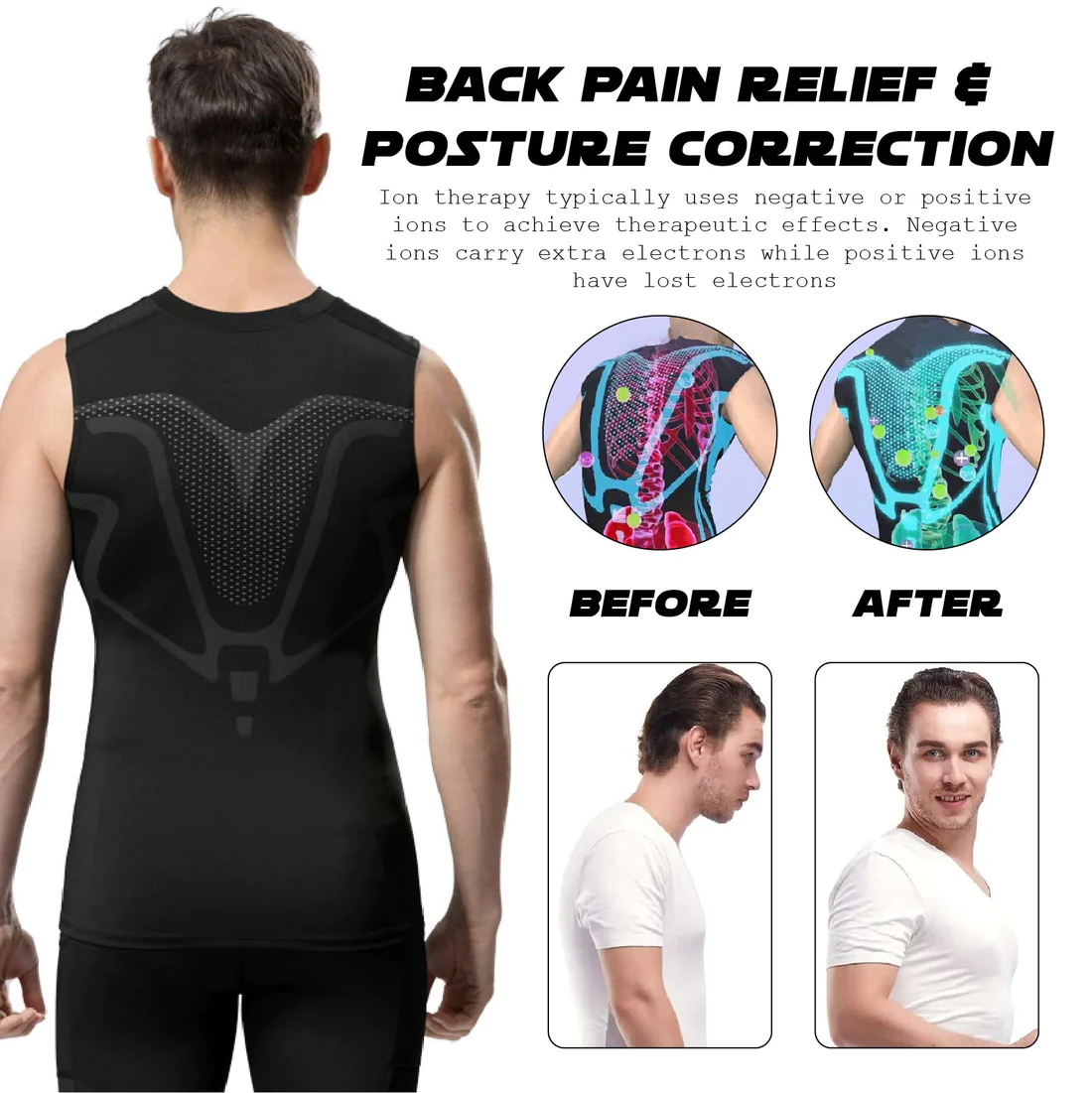 Sugoola MENIONIC Tourmaline PostureCorrector Vest