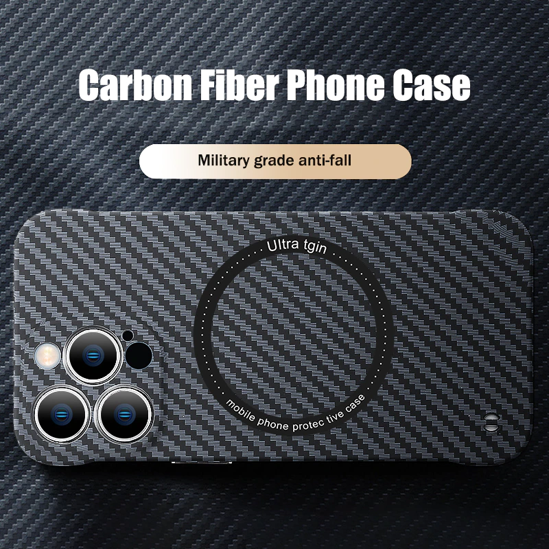 Carbon Fiber Texture Magnetic Wireless Charging iPhone Case
