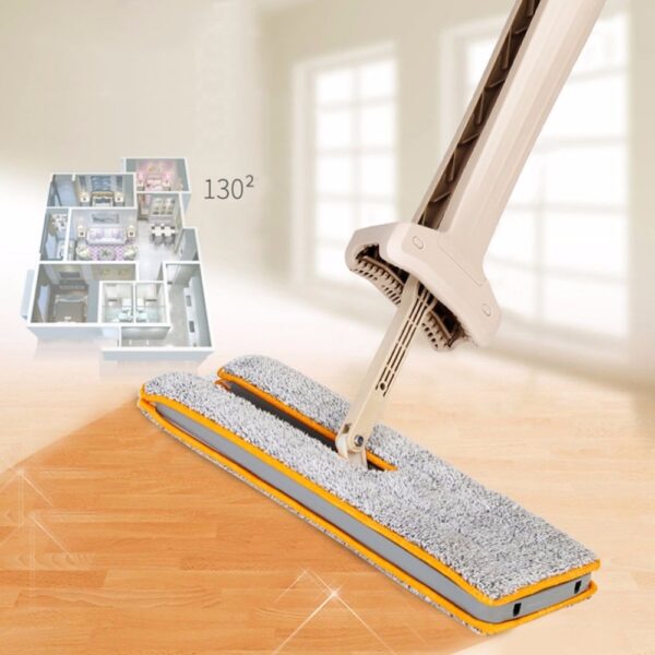 Double-Sided Lazy Mop with Self-Wringing Ability