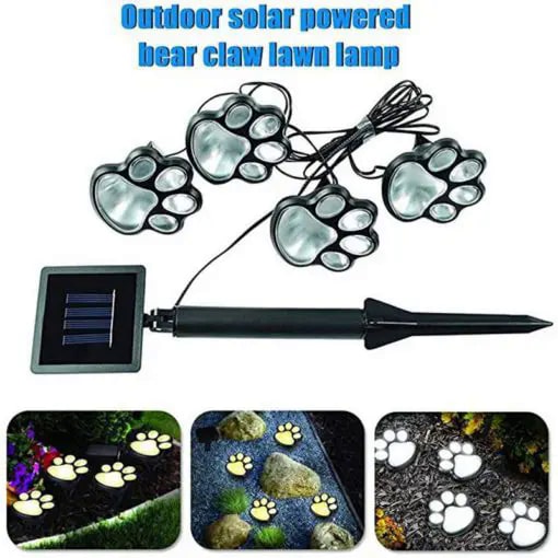 Solar Bear Claw Lawn Light