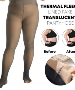 Thermal Fleece Lined Fake Translucent Pantyhose