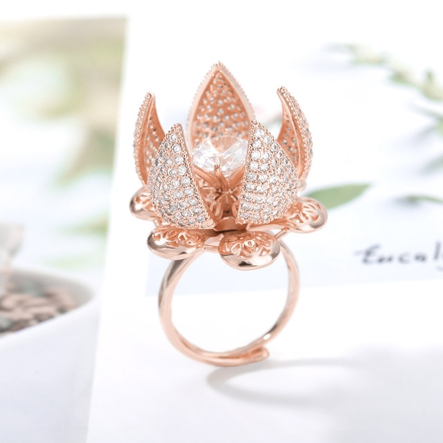 Blooming Flower Cocktail Ring