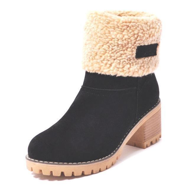 Women's Block Heel Snow Boots