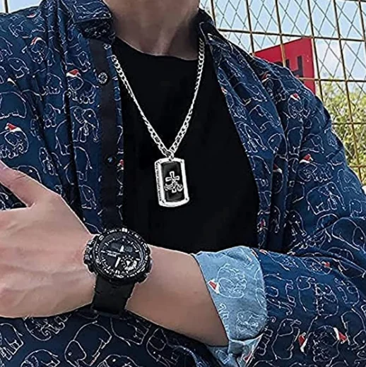 Bikers BlessingEngraved Dog Tag Pendant Necklace