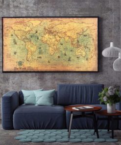 Vintage Nautical World Map Poster