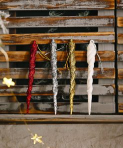 Xmas Tree Hanging Ornament Fake Icicles Set of 10